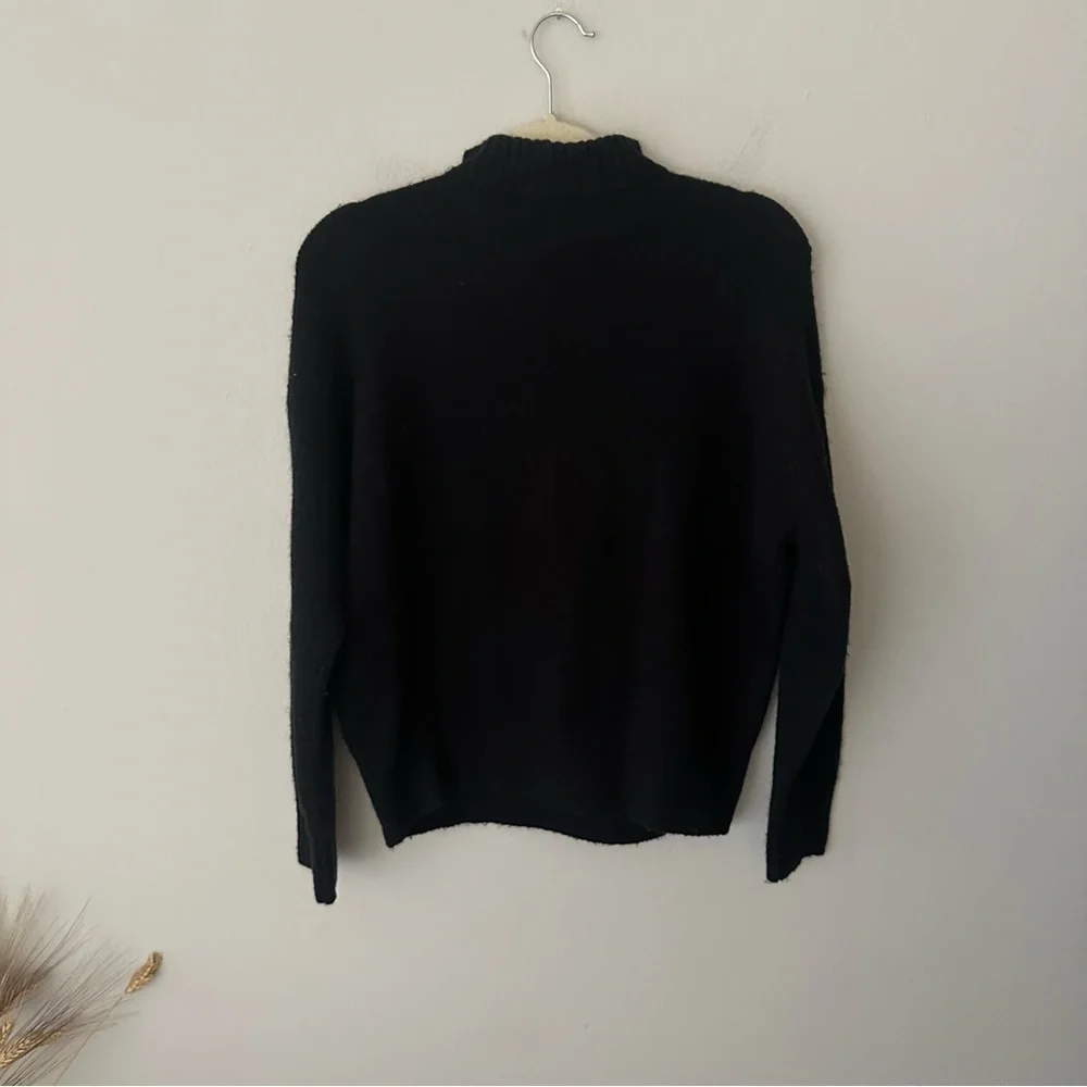 Madewell Dillon Mockneck Pullover Sweater Wool Black size Small